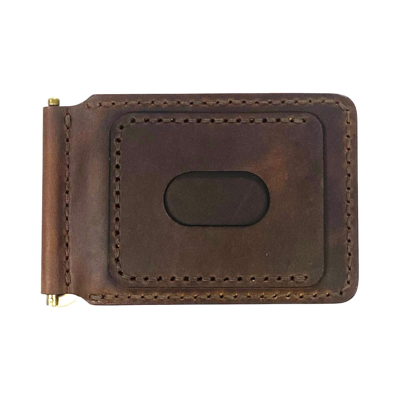 BF07 Hnadmade Clip Leather Wallet