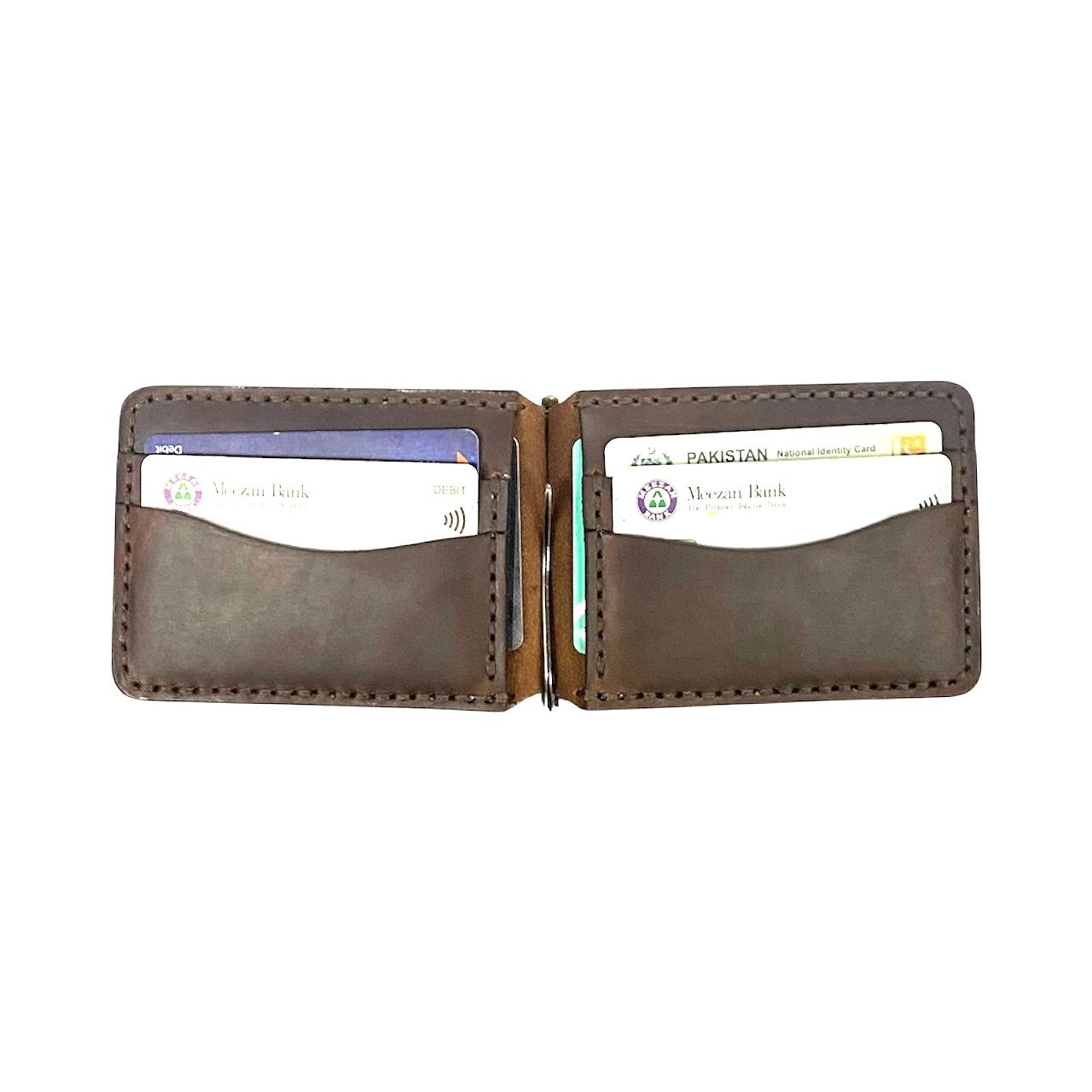 BF07 Hnadmade Clip Leather Wallet