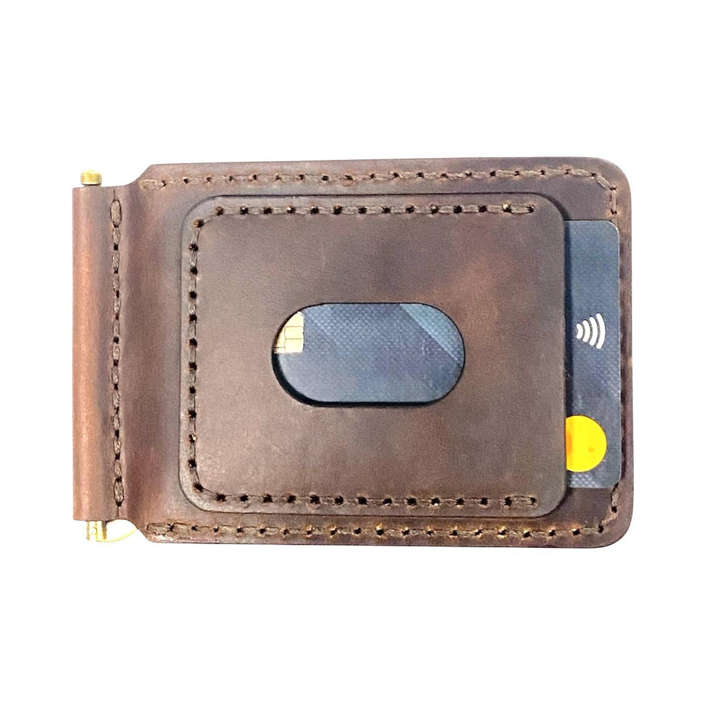 BF07 Hnadmade Clip Leather Wallet