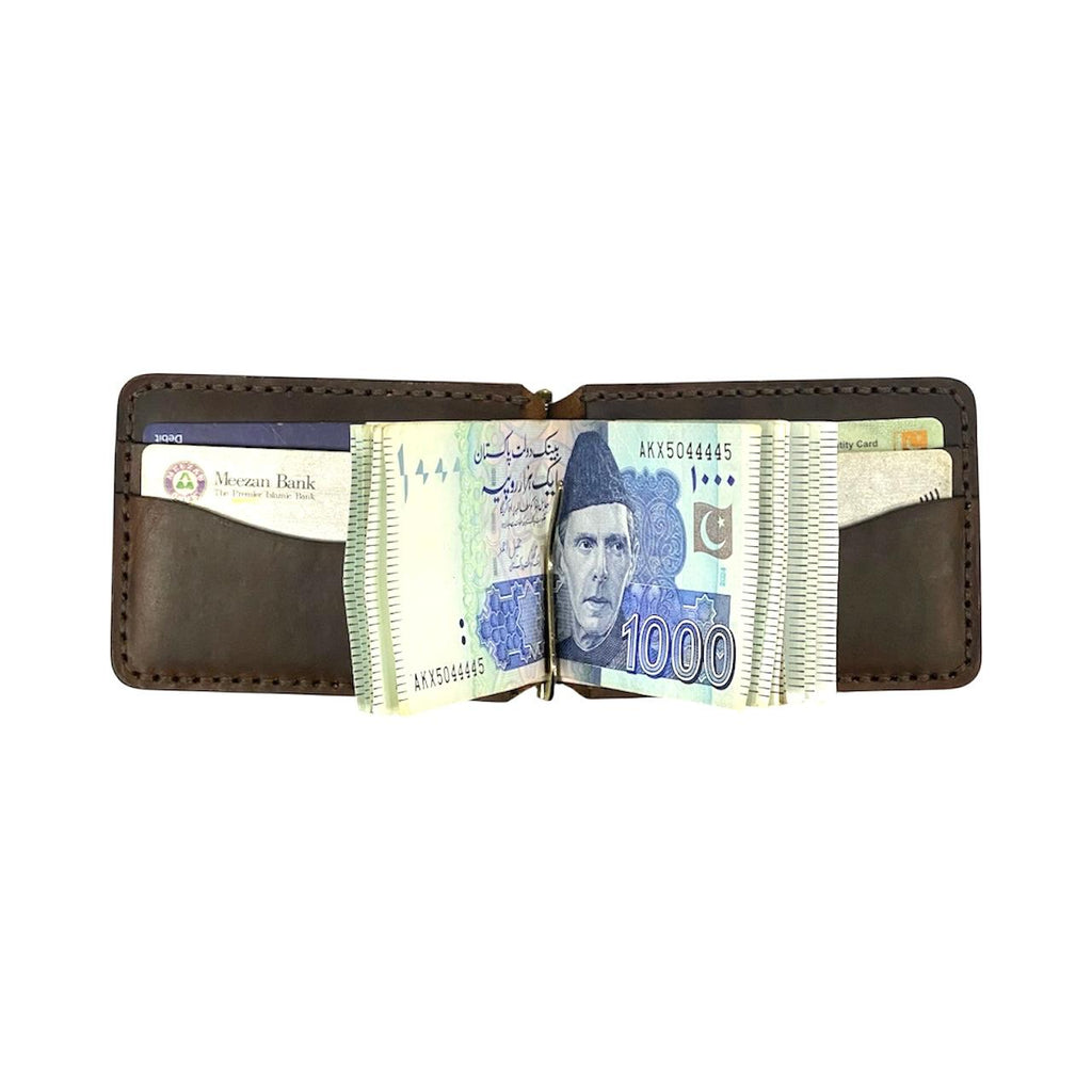 BF07 Hnadmade Clip Leather Wallet