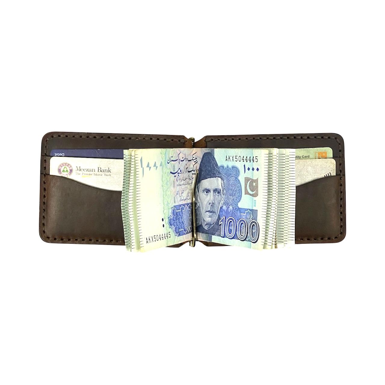 BF07 Hnadmade Clip Leather Wallet