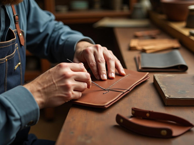 Hand-stitching leather wallet